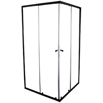 NAYA - Eclipse Double Sliding Corner Entry Shower Enclosure 1860x890mm – Matt-black Frame, 6mm Clear Glass