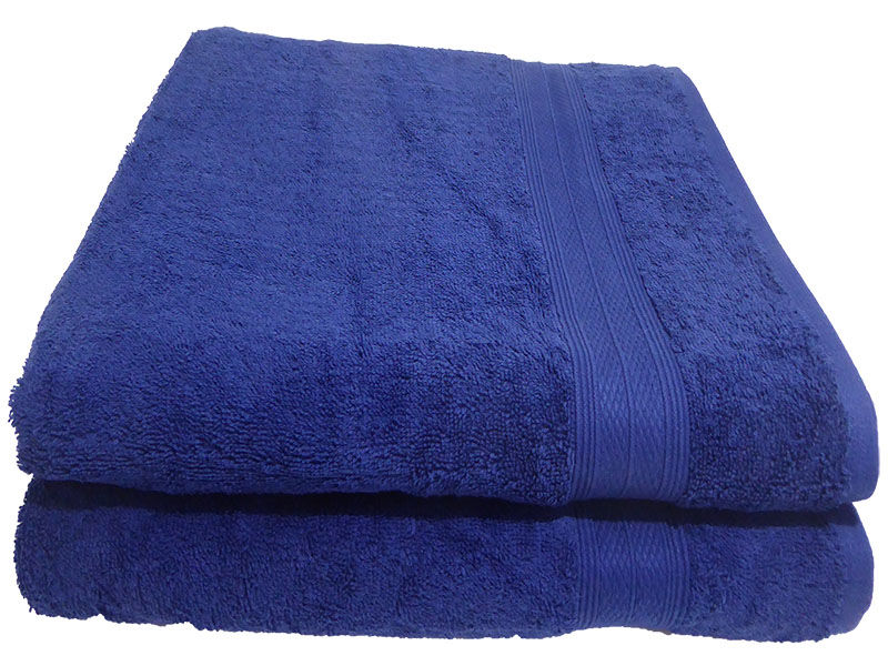 Bunty's Plush 450GSM 90x150cms Bath Sheets - Estate Blue(2pc Pack)