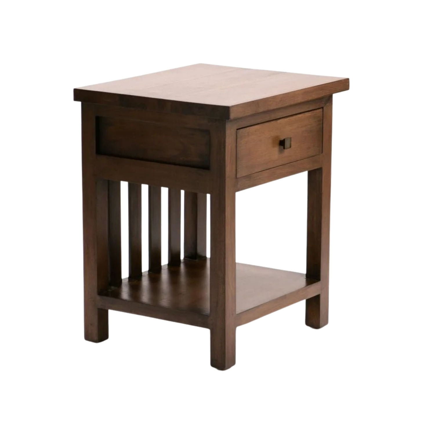 Walnut 1 Drawer Wooden Bedside Pedestal