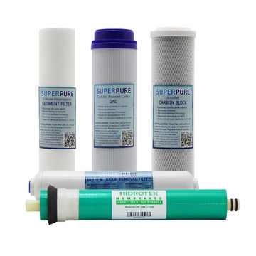 SUPERPURE 5 Stage Water Filter Replacement Cartridge set (incl NF membrane)