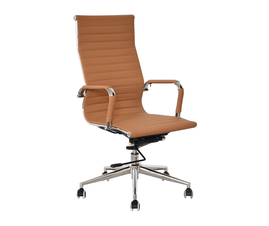 TOCC Ribbed High Back Office Chair - Camel