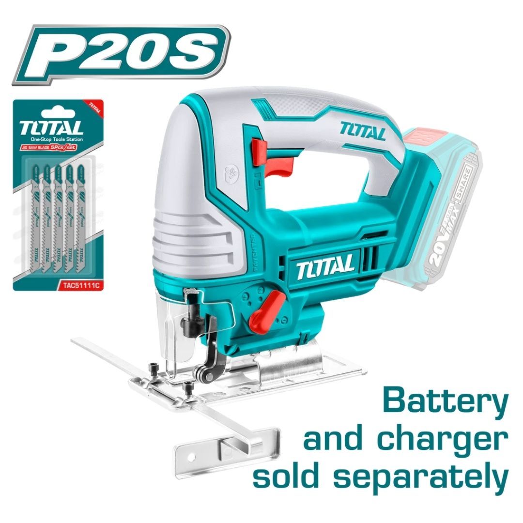 Total Cordless Jig Saw 20V 3000Rpm Wood=110Mm Metal=12Mm