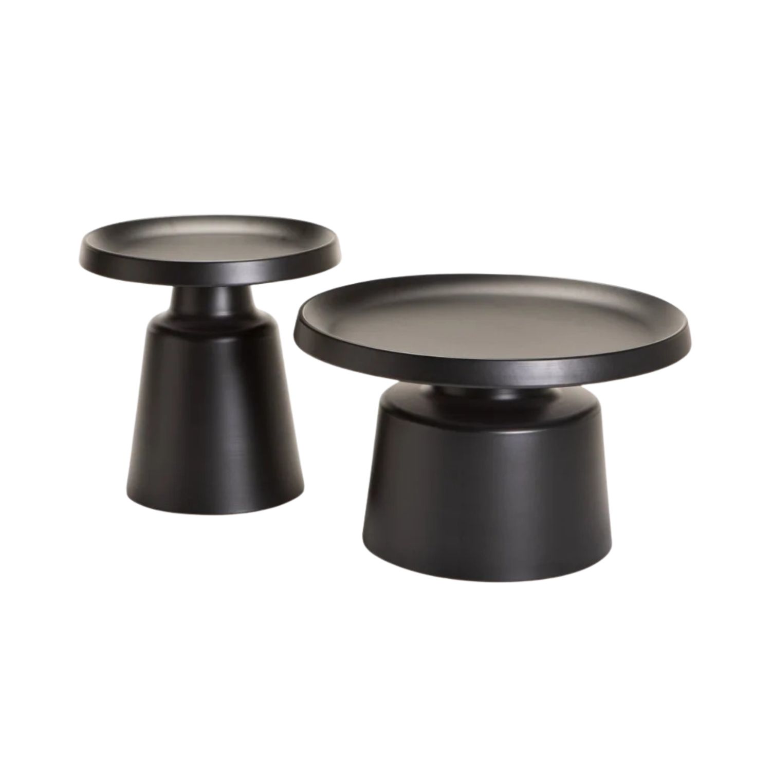 Set of 2 Modern Metal Coffee Tables 70/50cm - Black