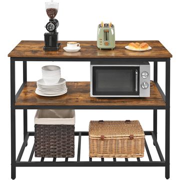 Lifespace Rustic Industrial Kitchen Island Work Table