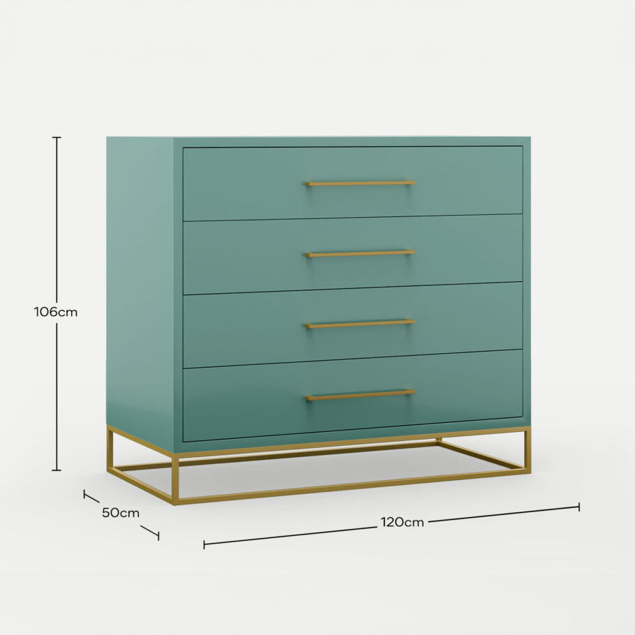 4 Drawer Server Lilo Satin Turquoise