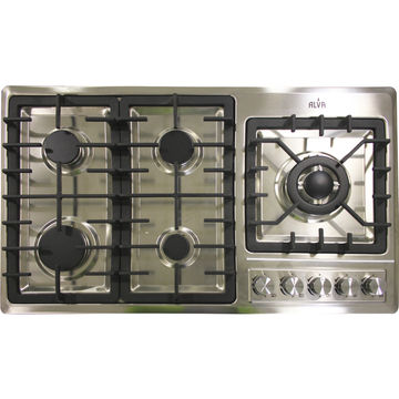 ALVA - 90cm 5-Burner Gas Hob - Stainless Steel