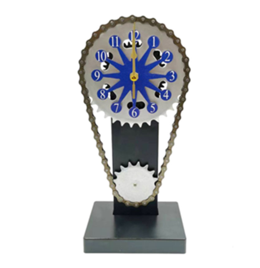 Rotating Battery Powered Gear Clock - Blue