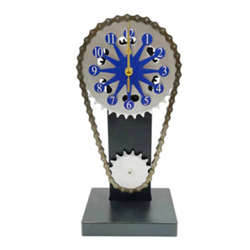 Rotating Battery Powered Gear Clock - Blue