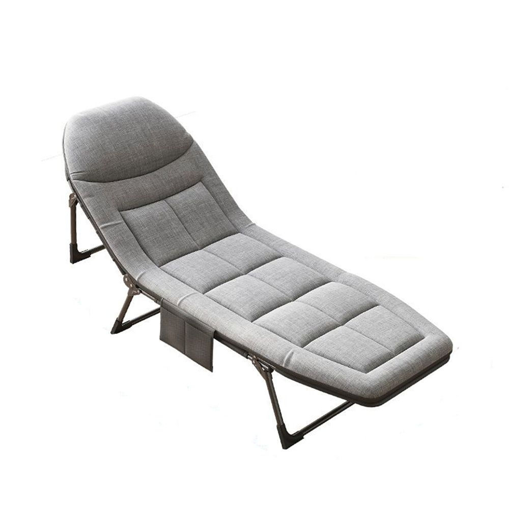 TOXIYA Portable 6 Position Folding Bed, Lounge Chair with Adjustable Angle - Grey