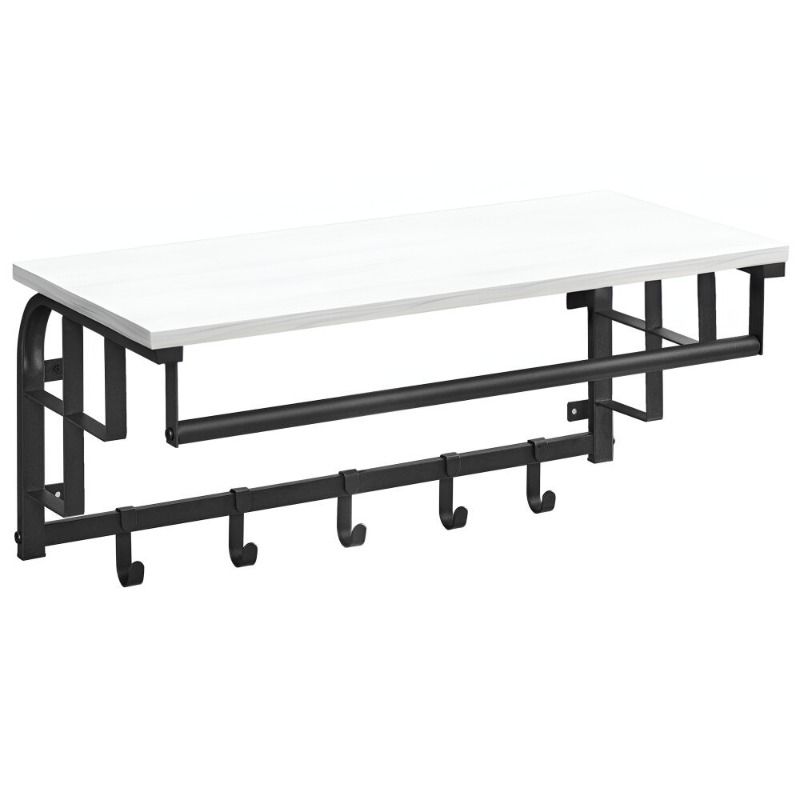 Bragg Havana Wall Mounted Coat Rack, White