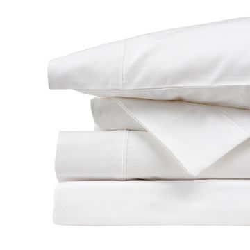 Chic Linen Luxurious Fitted Sheet White - (Size: Queen)