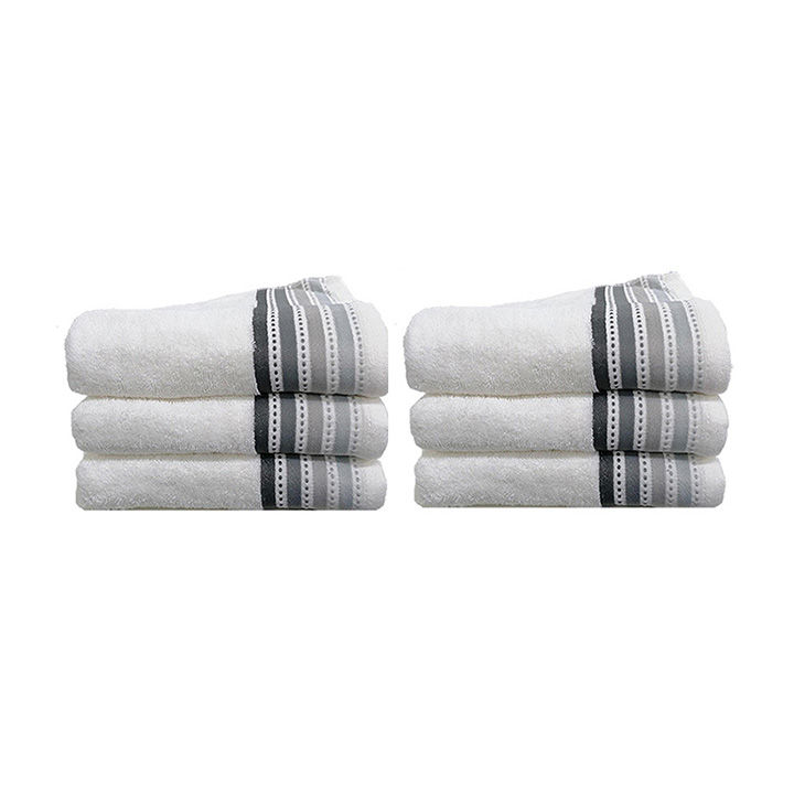 Royal Turkish Collection -450gsm -100% Cotton -Facecloth -White -Pack of 6