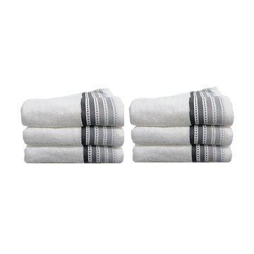 Royal Turkish Collection -450gsm -100% Cotton -Facecloth -White -Pack of 6
