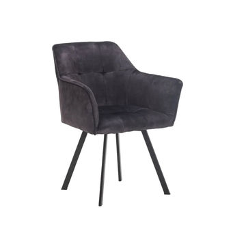 Vividitto - Siya Deluxe Velvet Dining Chair - Grey