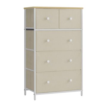 Songmics Chest of Drawers Storage Dresser, 5 Fabric Drawers