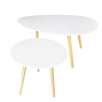 Modern Coffee Table Side Table 2PCs Set