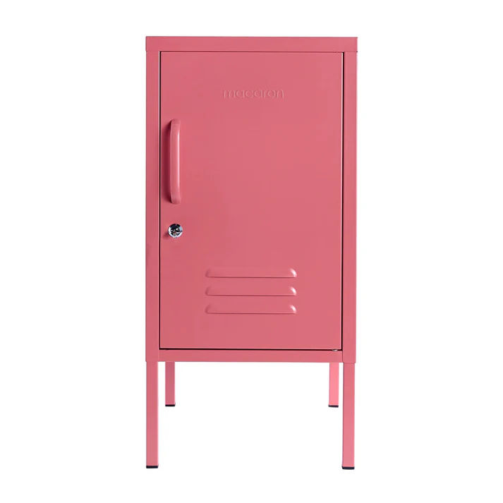 Steel Single Door Bedside Pedestal Locker Shorty Storage Cabinet - Raspberry Pink