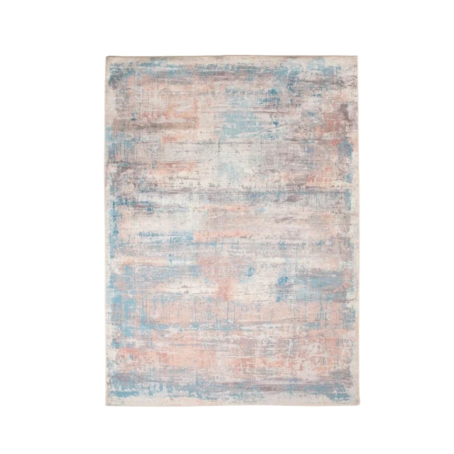 DU7 Modern Abstract Blue and Grey Area Rug