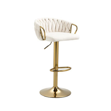 KC Furn-Luccy Velvet Bar Stool(cream white)