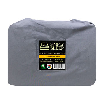 Simply Seep - Lodge Collection 200 TC Poly Cotton - Duvet Cover Set-Smoked pearl-Super King(01 Pc Pack)