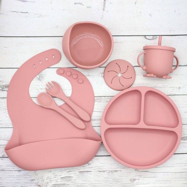 7 Piece Baby Feeding Set - Pink