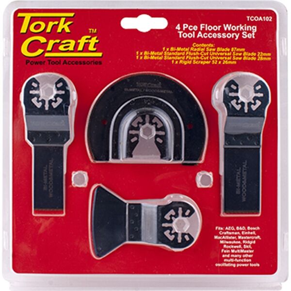 Quick Change Oscilating Floor Working Accessory Kit 4Pc