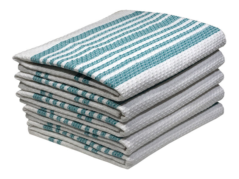 Multipurpose, Easy Fit, Absorbent Kitchen Towel - Design 2378 - 050x080cms - (05 Pc Pack) - Stripes - Estate Blue