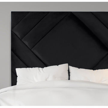 Bryndis Diagonal Panel Headboard Black Three Quarter