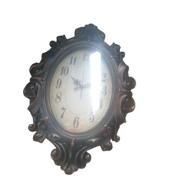 Decorative Vintage Wall Clock, Ornate Bronze Frame, Antique Style