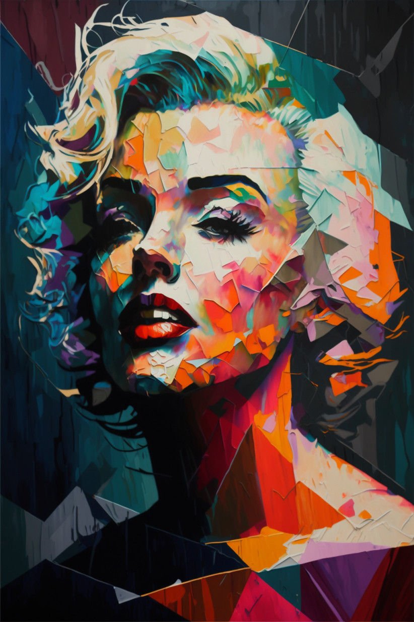 Canvas Wall Art - Marilyn Monroe Abstract Painting - B1542 - [120 x 80 cm]