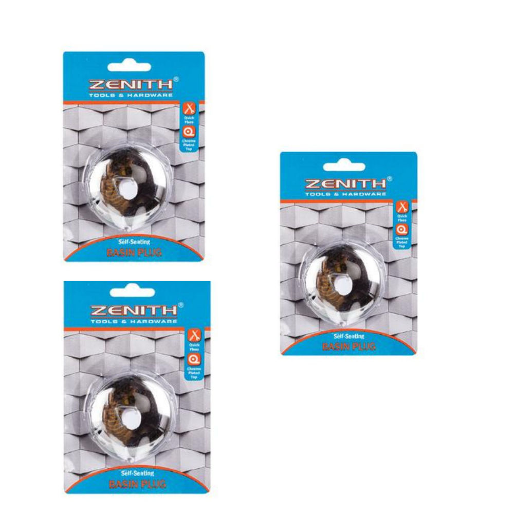 Basin-plug self-seating zenith 3 pack