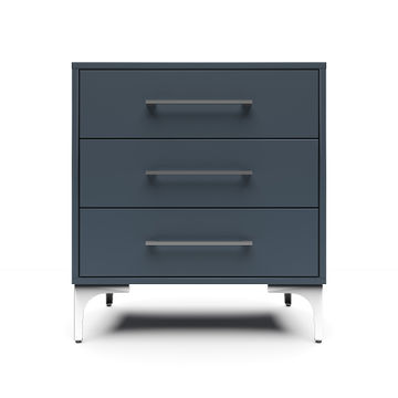 BAM! Matte Three Drawer Bedside Table - Petrol Blue