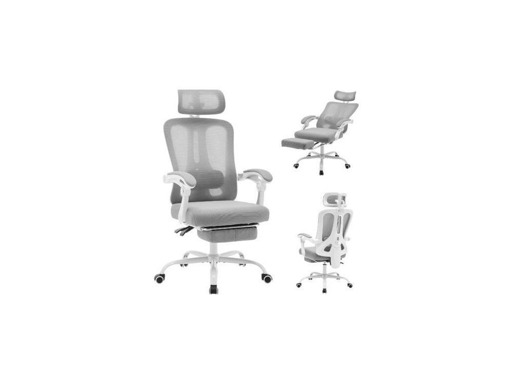 Ergonomic Recliner Office Chair - Grey