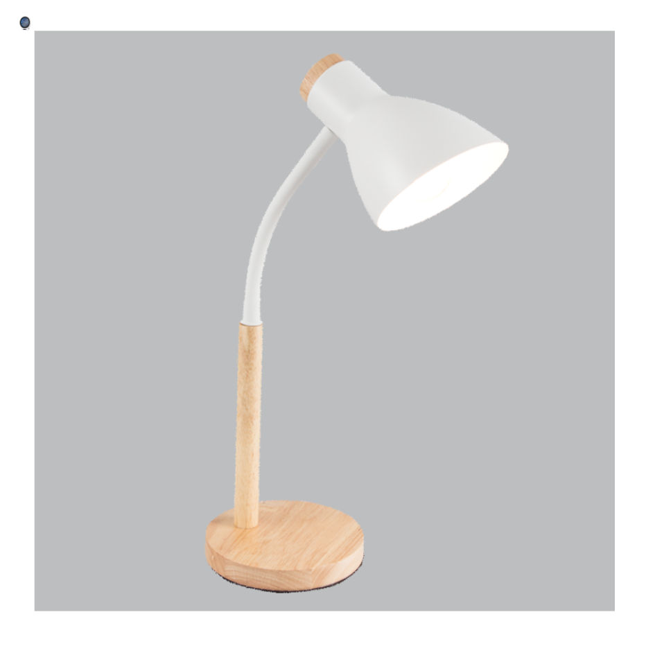 Metal and Wood Table Lamp with Flexi Arm