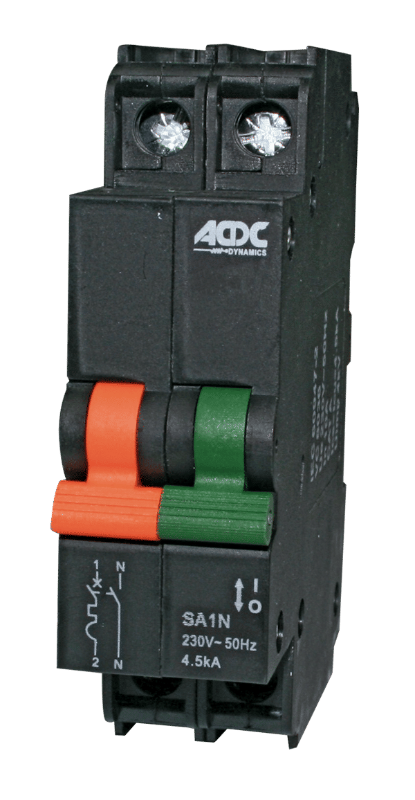 Circuit Breaker 13mm 4.5KA  1 Pole+N D-Curve 50A