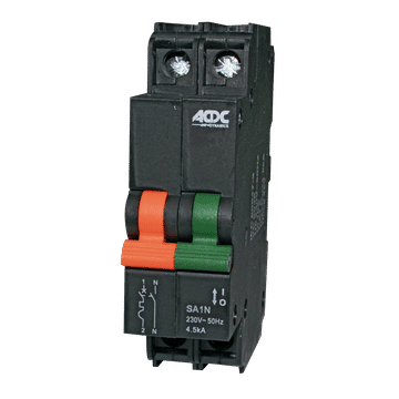 Circuit Breaker 13mm 4.5KA  1 Pole+N D-Curve 50A