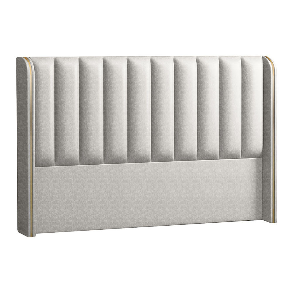 Coralie Upholstered Vinyl Wingback Headboard White Double