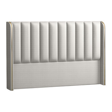 Coralie Upholstered Vinyl Wingback Headboard White Double
