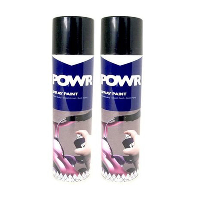 POWR Spray Paint Matt Black 300ml ( 2 Pack )
