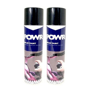 POWR Spray Paint Matt Black 300ml ( 2 Pack )