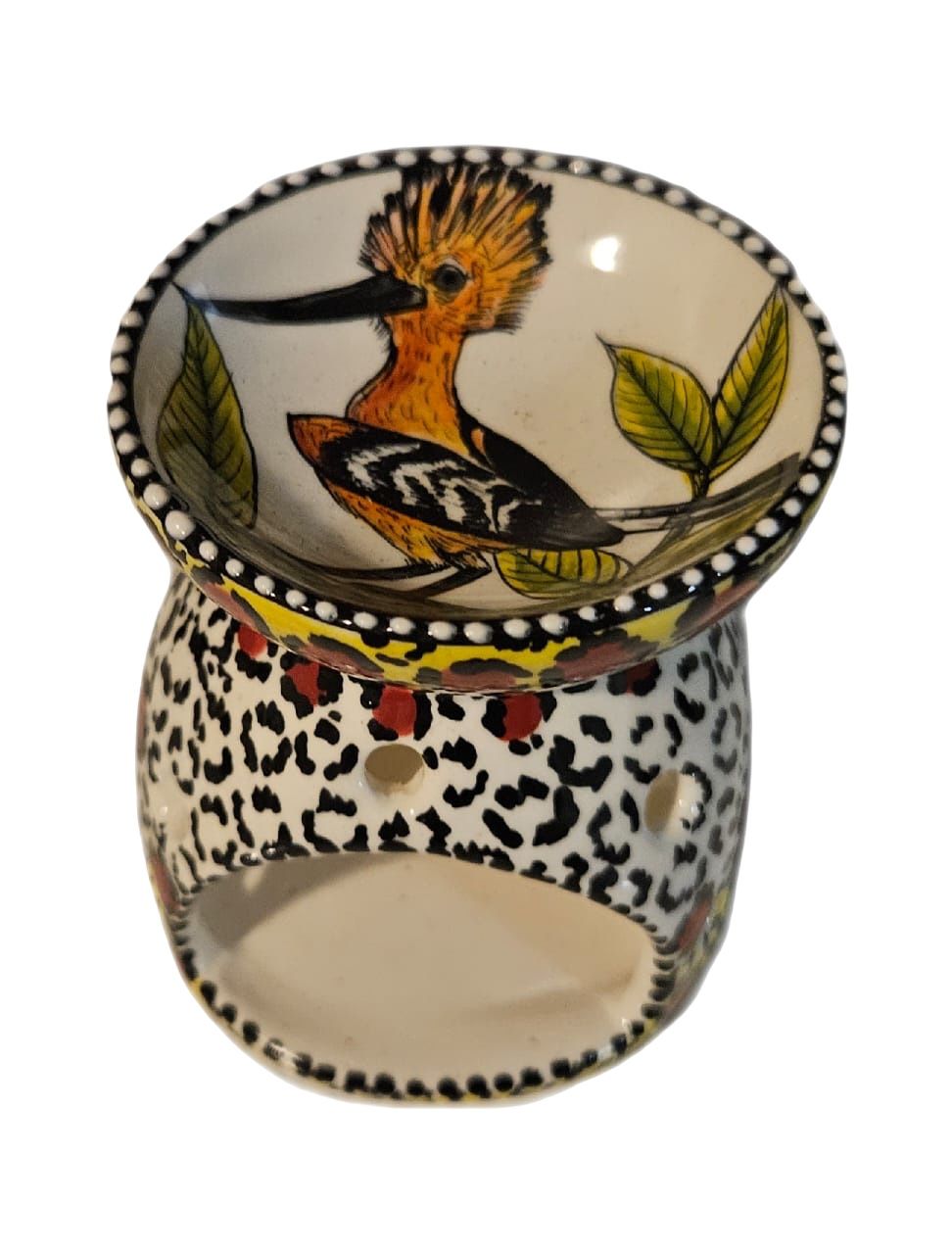 Ceramic Wax Burner: Hoopoes