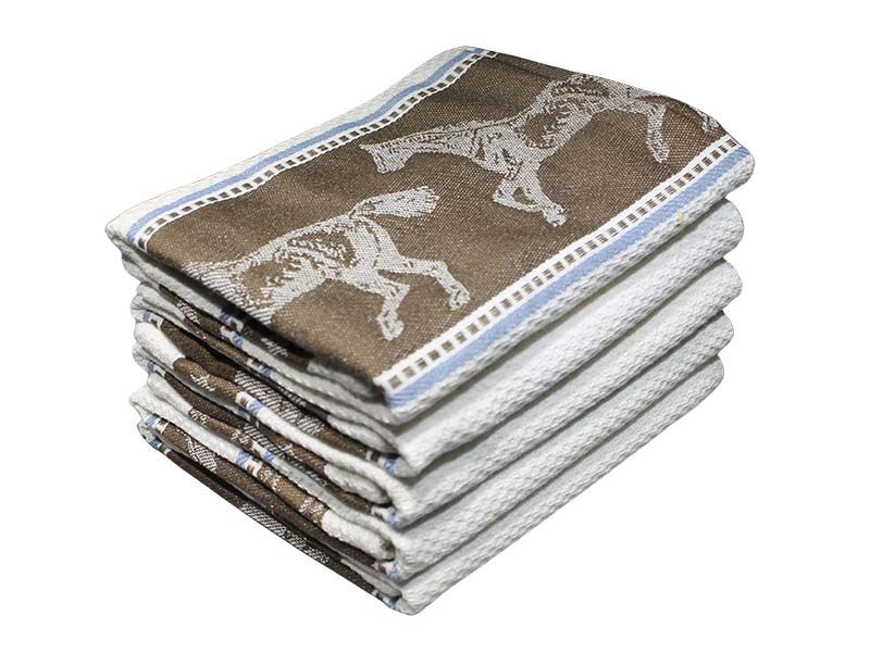 Multipurpose, Easy Fit, Absorbent Kitchen Towel- Design 2026 - 050x070cms - (05 Pc Pack) - Animals - Horse