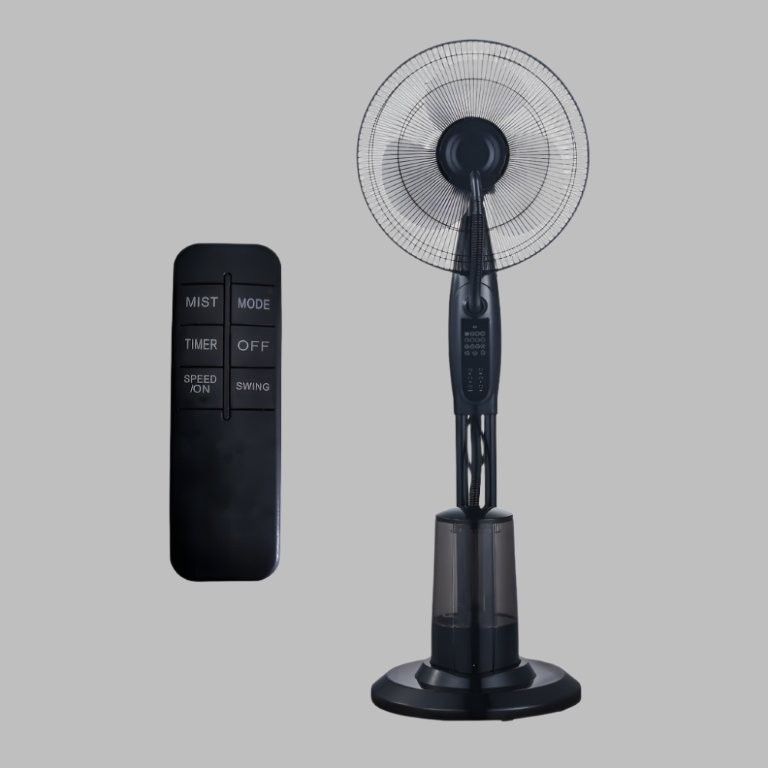ALVA AIR - 40CM PEDESTAL MIST FAN 1.23M TALL (BLACK) WITH REMOTE (2022)