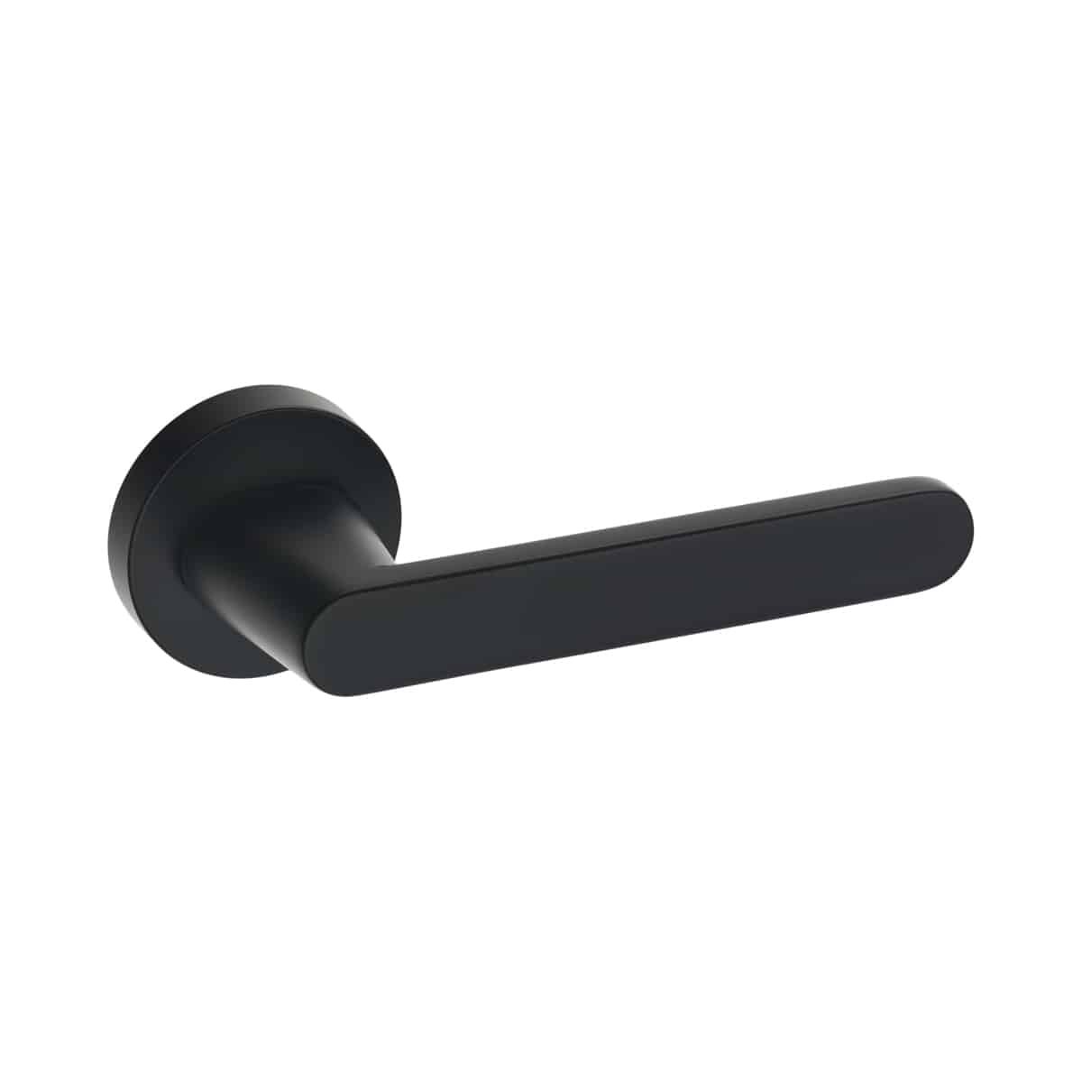 LUSTRO DOOR HANDLE MATT BLACK RND ROSE
