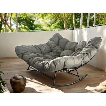 Double Egg Rocking Chair With Oversized Padded Cushion
