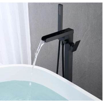 HOMZ FREESTANDING FAUCET WATERFALL BLACK