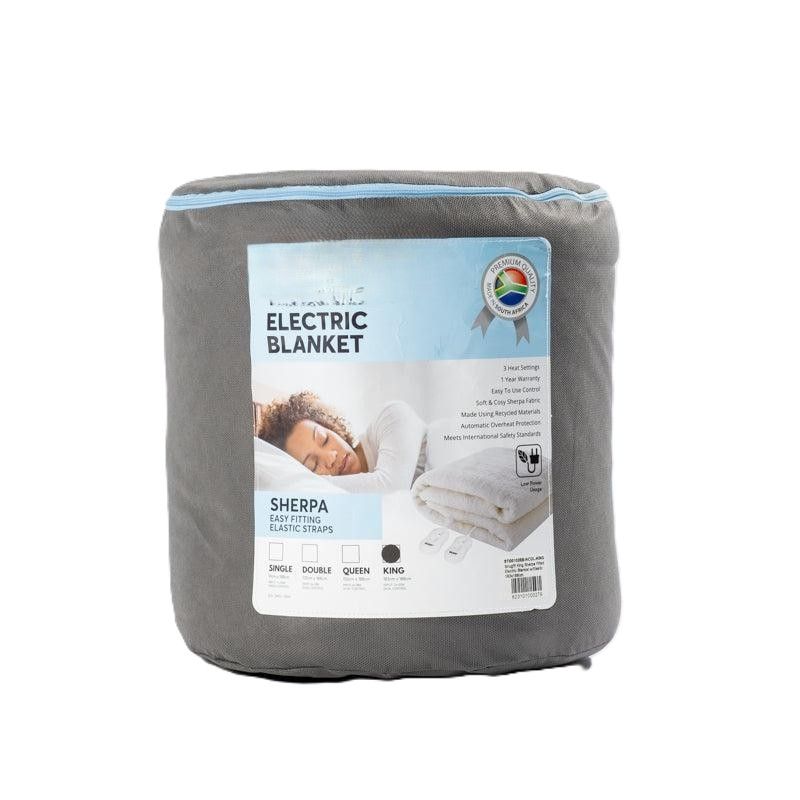 Electric Blanket Sherpa Fleece with Elasticated Straps