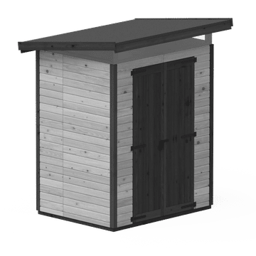 Upyard Treated Wooden Shed M Grey 163x127x222cm
