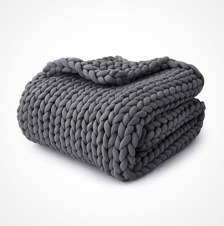 Super Chunky Tube Yarn Throw - DARK GREY