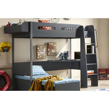 Nomettco Study Bunk Bed - Charcoal